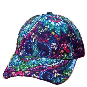 Enchanted Escape 6-Panel Adjustable Summer Hat Women Blue Multicolor Multi-Print